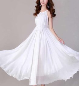 long-dress-putih-cantik-elegant-terbaru